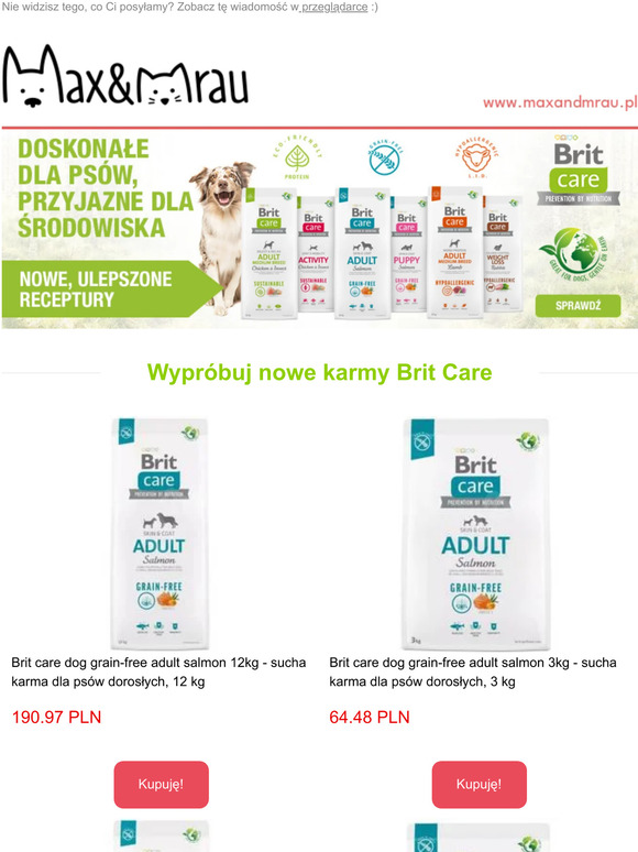🐶Nowe karmy Brit Care dla Twojego Pupila. Poznaj nowe receptury. Kup obrożę Foresto i odbierz próbkę Dr.Huggy gratis!