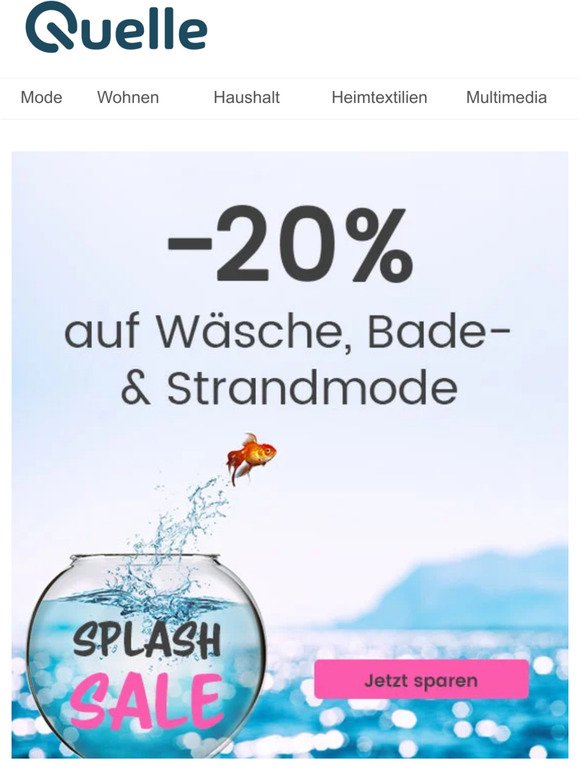 Endlich Splash Sale 🌊 -20% auf Wäsche, Bade- & Strandmode!