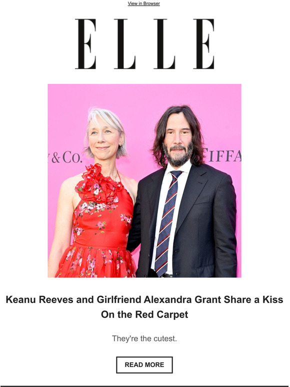 Elle Keanu Reeves and Girlfriend Alexandra Grant Share a Kiss On the