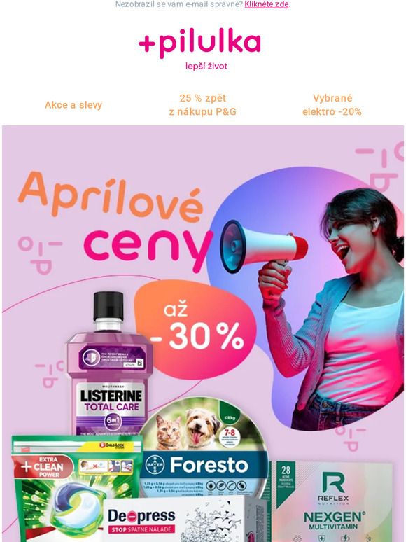 Pilulka.cz: Objevte aprílové slevy až 30 % na Pilulce 👉