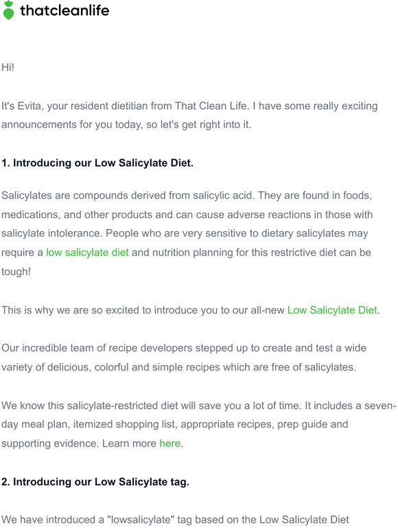 That Clean Life: Introducing our Low Salicylate Template + Tag | Milled