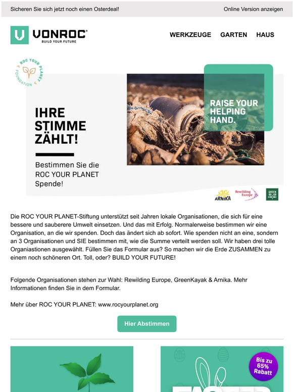 Bestimmen Sie die ROC YOUR PLANET Spende! 💰