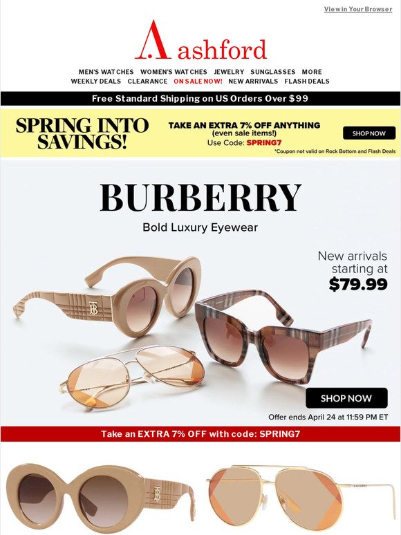 BURBERRY Eyewear On Sale! Get the Look You Want