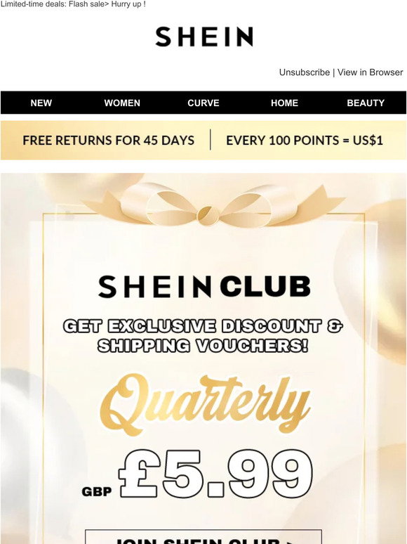 Shein UK: Don't Forget Your 200 Bonus Points