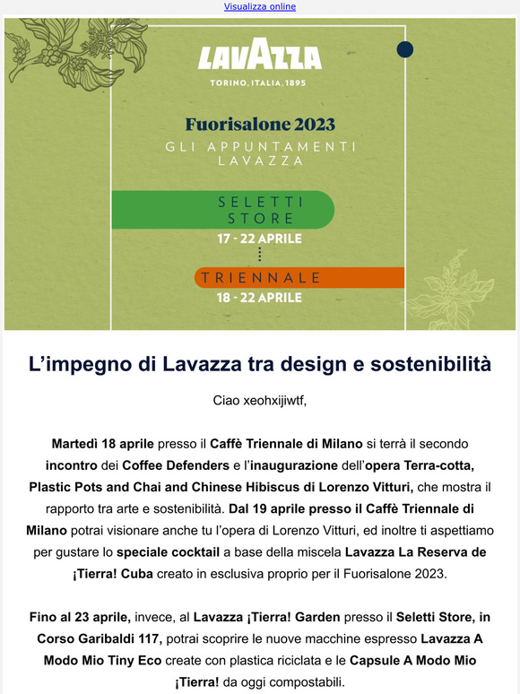 Scopri gli eventi Lavazza al Fuorisalone del Mobile 2023
