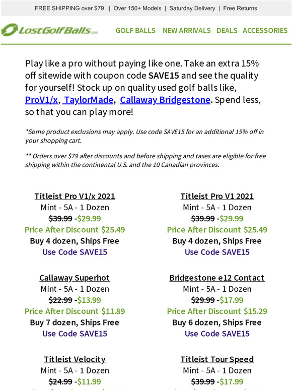 Lost Golf Balls Must See Prices + Extra 15 off Milled