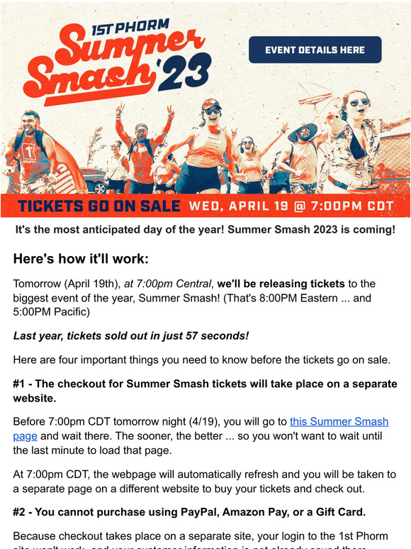 1st Phorm How do you get Summer Smash tickets? Milled