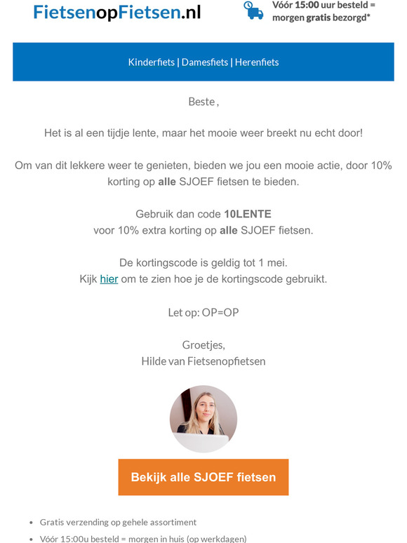 Lentedeal! Profiteer nu van 10% Korting op SJOEF