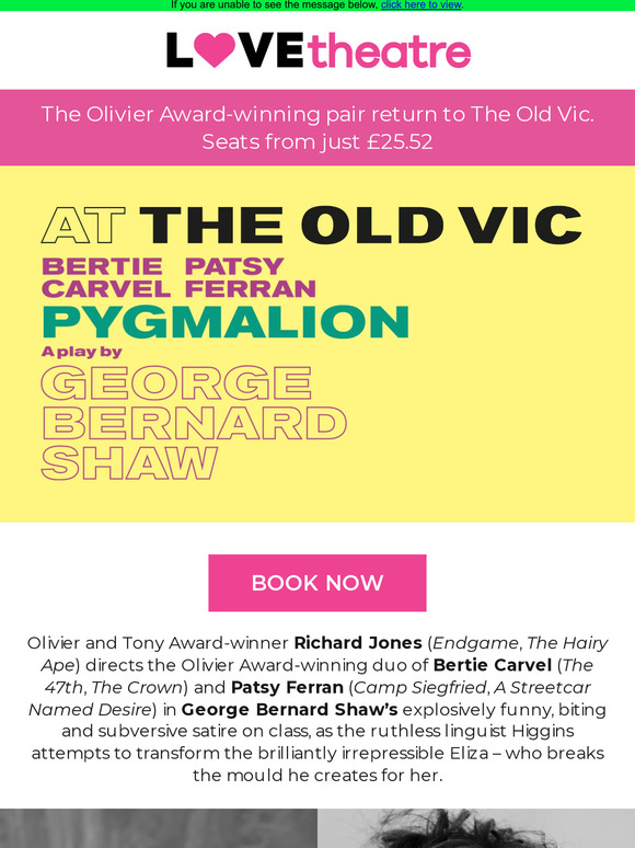 Pygmalion comes to the Old Vic later this year