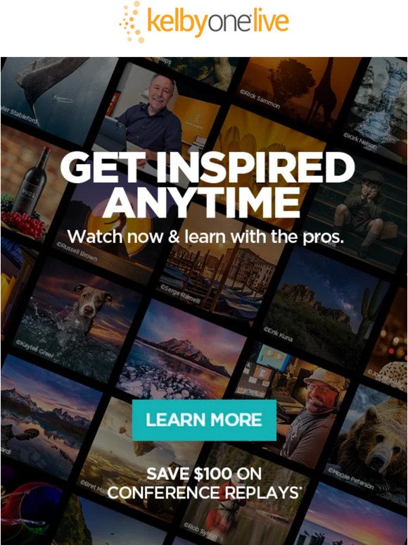 ⚡ON SALE: $100 Off KelbyOneLive Conference Replays - Don't Wait!