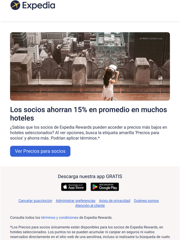 Obtén ahorros al instante como socio de Expedia Rewards
