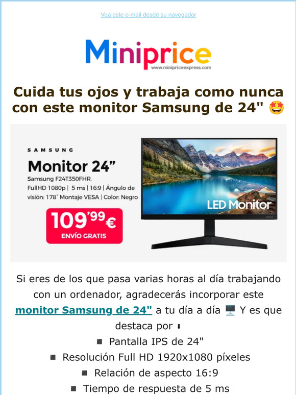 Mejora tu día a día con este monitor Samsung de 24" 🖥️