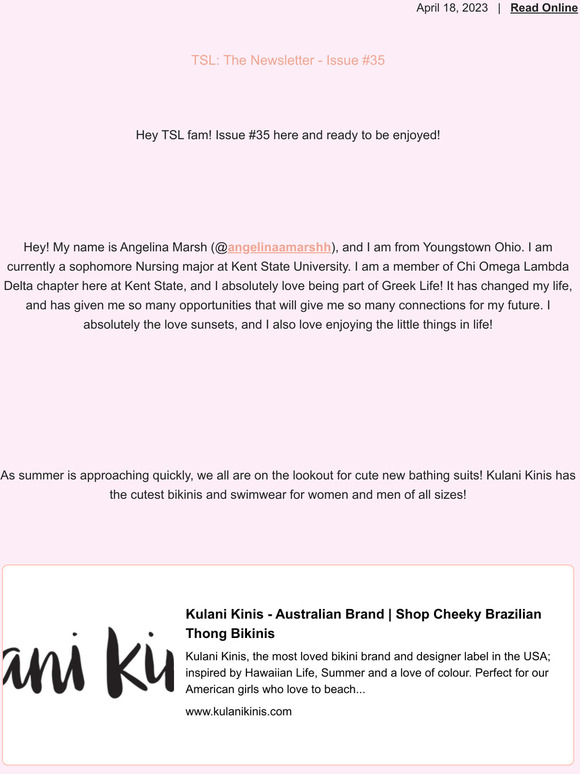 Hear from Angelina this week ✨
