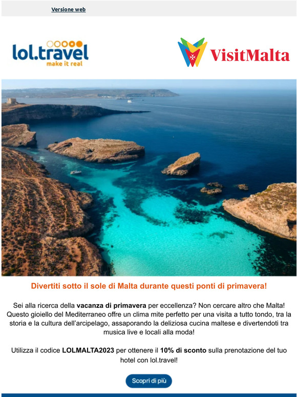 Scegli Malta per i ponti di primavera in arrivo