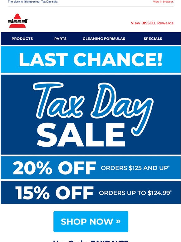 24 hrs left 🕒 Save up to 20% during our Tax Day sale!