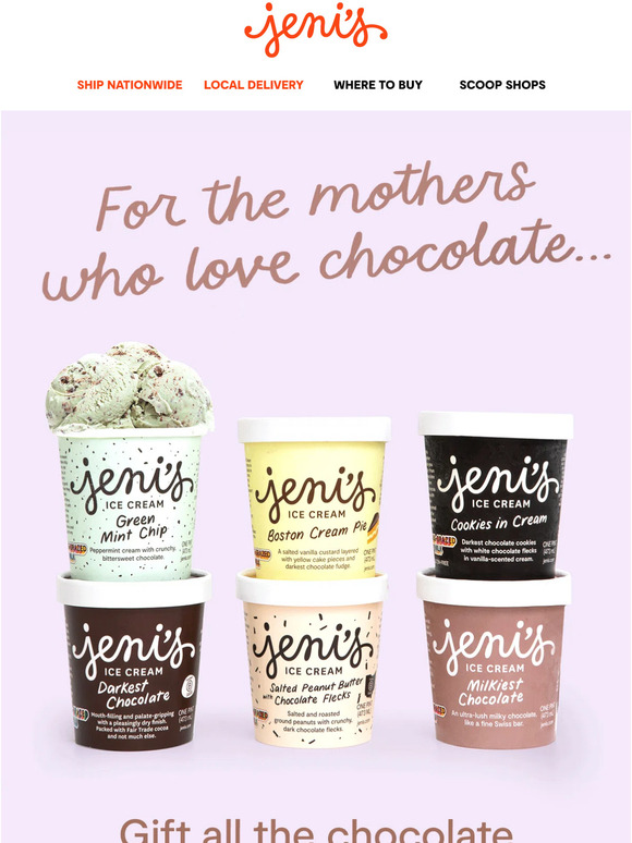 Jeni's Ice Creams Chocolate > Flowers (yep, we said it!) Milled