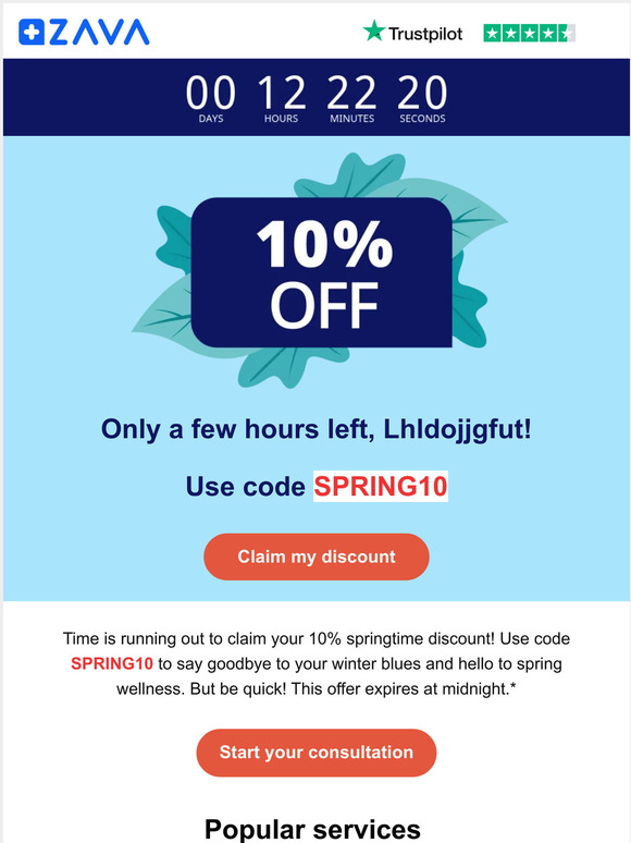 Time’s running out! Enjoy 10% OFF, — ⏰