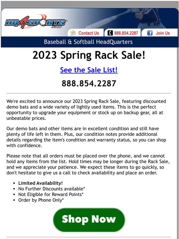 RACK SALE: New 2023 Spring Rack Sale!