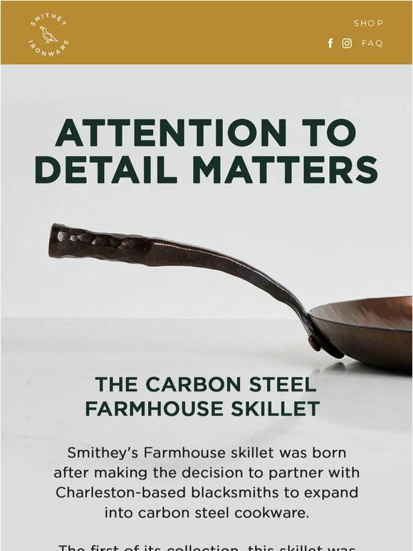 Smithey's Carbon Steel Farmhouse Skillet