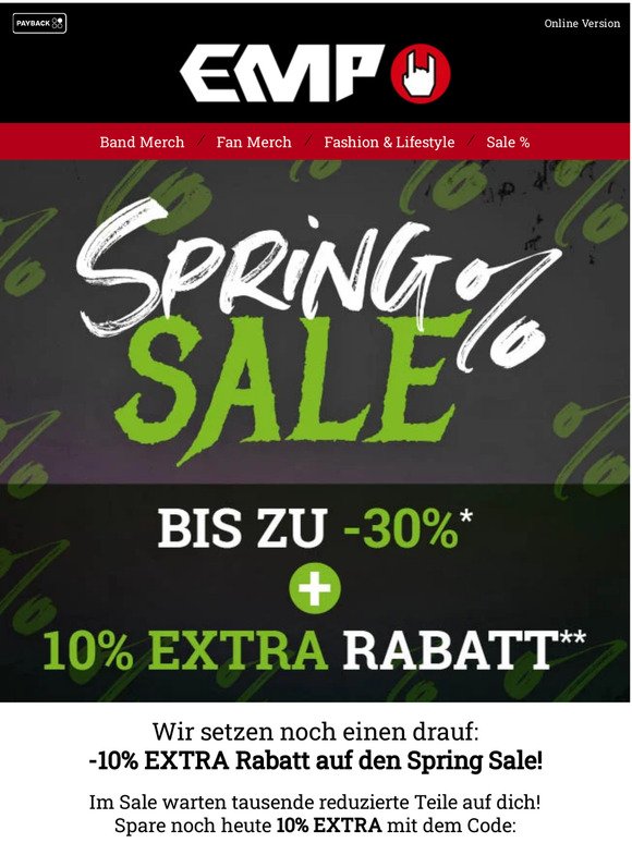⚠️ 10% Extra auf Spring Sale startet JETZT!