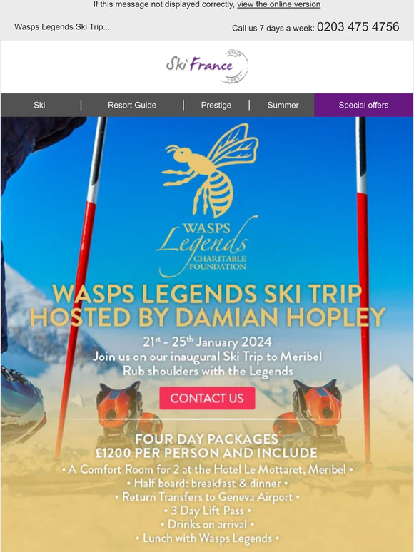 Wasps Legends Ski Trip To Meribel