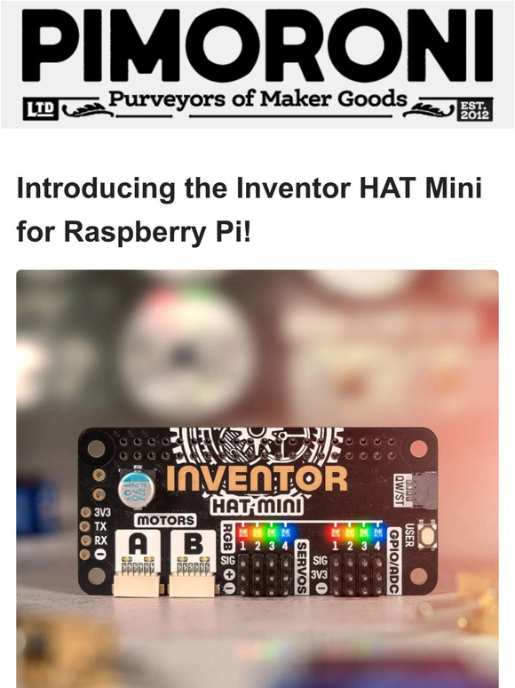 Pimoroni: ⚡ Turbocharge Raspberry Pi Projects with the Inventor HAT ...