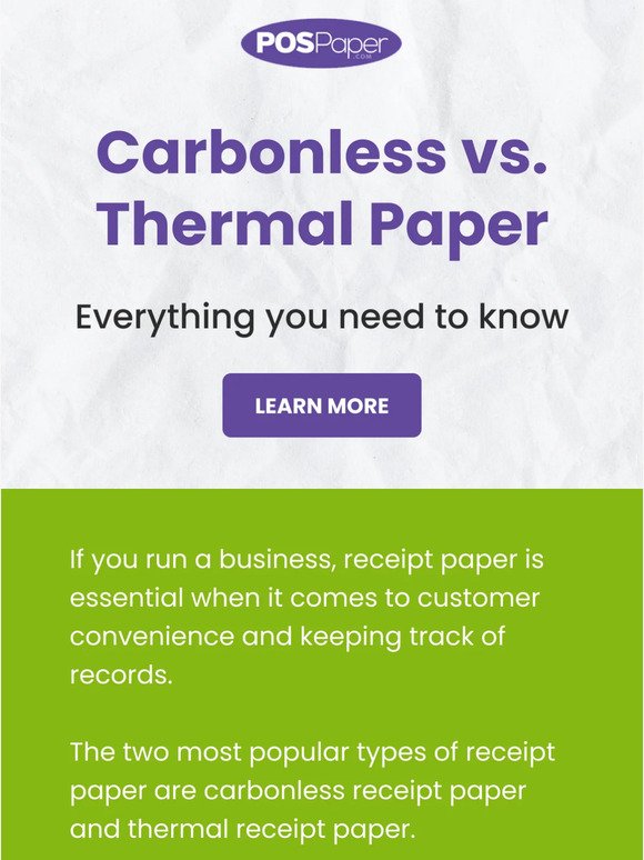 Carbonless vs. Thermal Paper