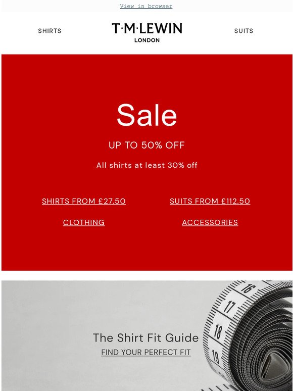 SALE: Up to 50% off selected lines