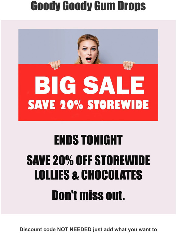 ENDS TONIGHT - 20% OFF Today Special - Ends soon - SAVE 20% Storewide today