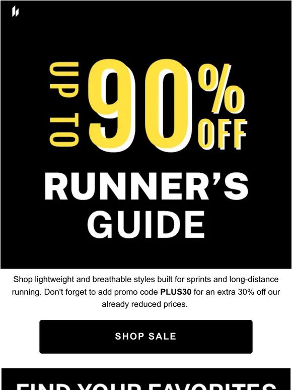 Score Up to 90% Off Runners' Gear 🏃