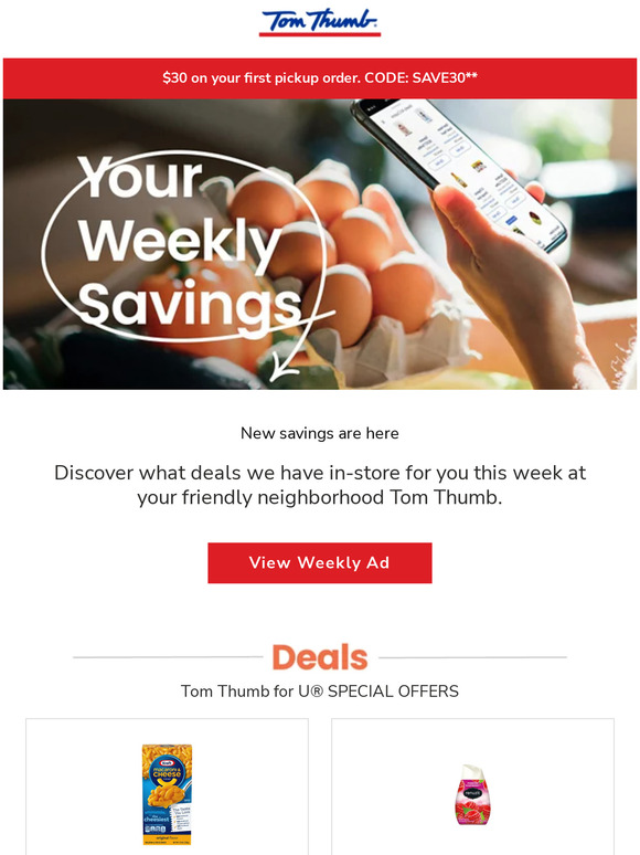 Your Weekly Tom Thumb Savings