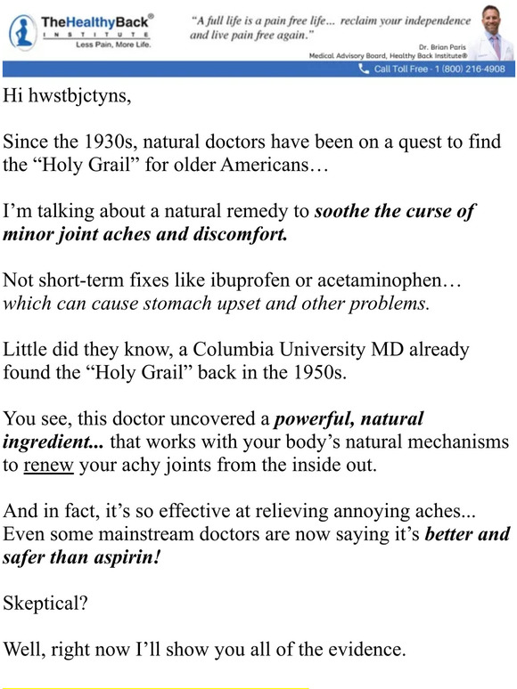 Lose The Back Pain Warning Ibuprofen and Your Aching Back Milled