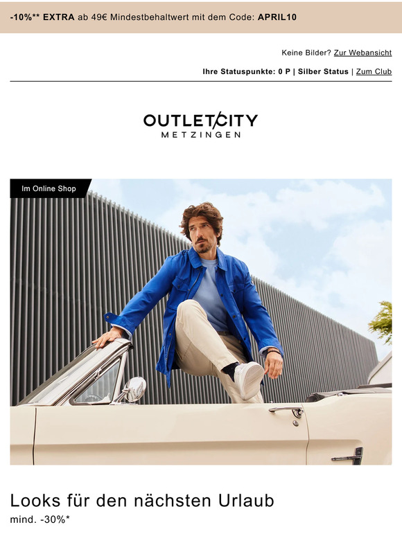 Outletcity: Urlaubsreif? Jetzt 10% Gutschein sichern & Koffer packen ...
