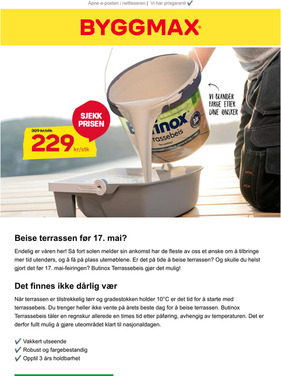 Beise terrassen før 17. mai?