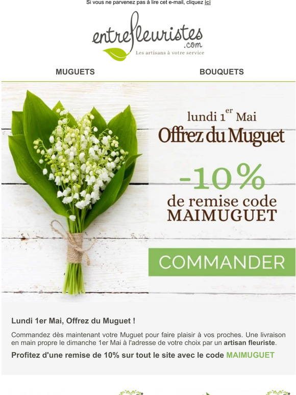 Votre code de réduction vous attend pour le 1er Mai !