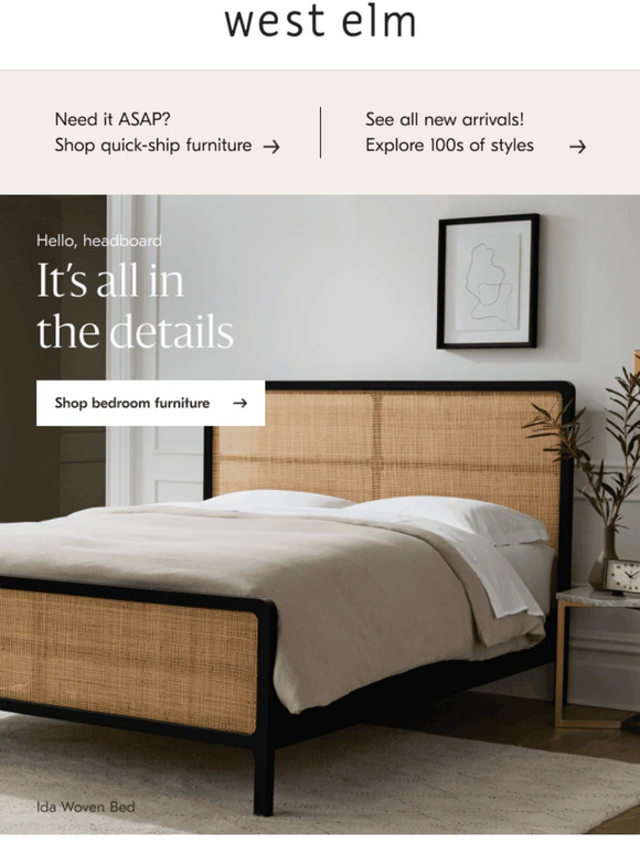West Elm A bed that elevates the entire look Milled