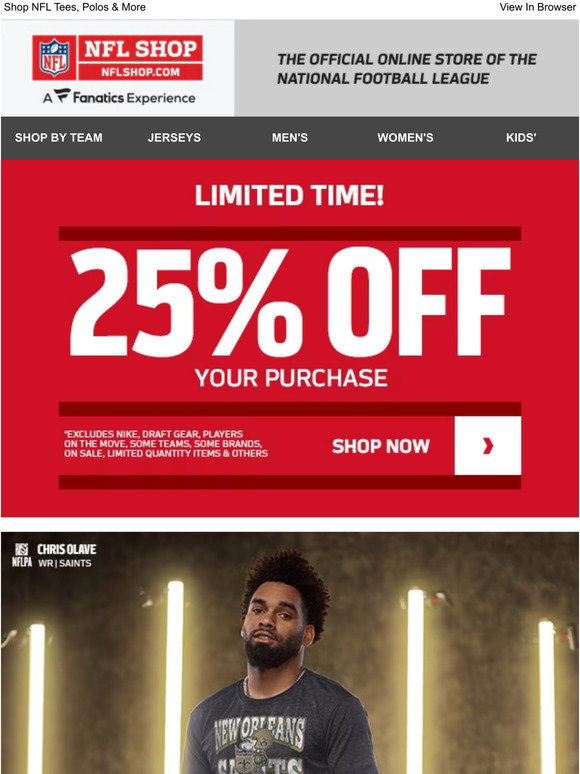 NFL Europe Shop DE: 25% Off Gifting Sale Give The Latest, 57% OFF