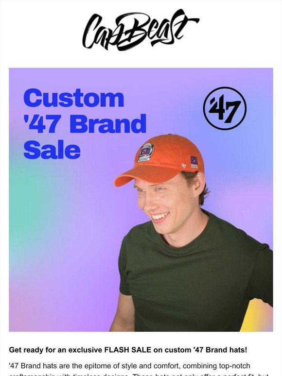 🧢 Custom '47 Brand Hats FLASH SALE! 🎉