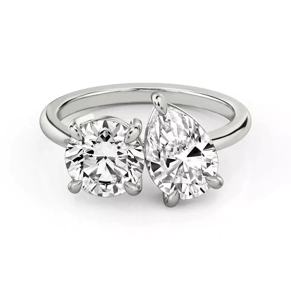Image of Aurora - 1 ct Round, 1.5 ct Pear