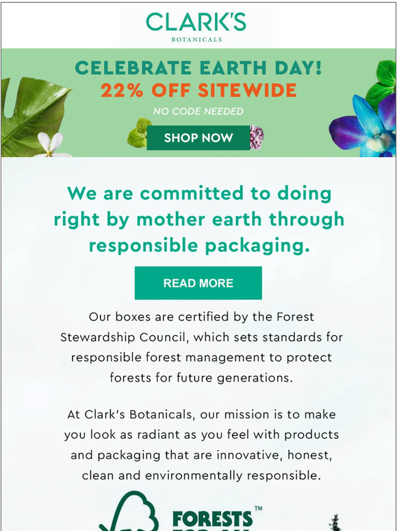 Clark's Botanicals Our FSCCertified Packaging & Sustainable Mission