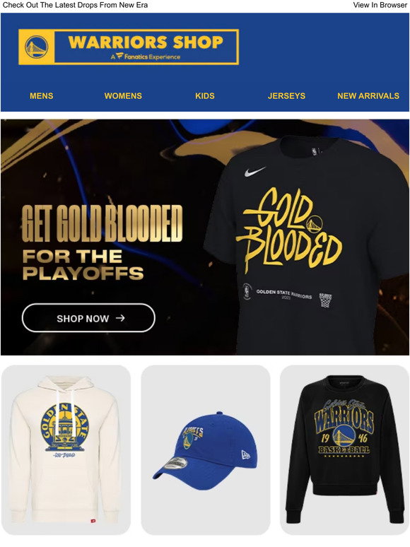 Nike NBA warriors basketball Gold blooded 2023 playoffs shirt