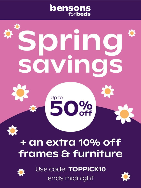 Bensons for Beds Exclusive Savings On Frames & Furniture Milled