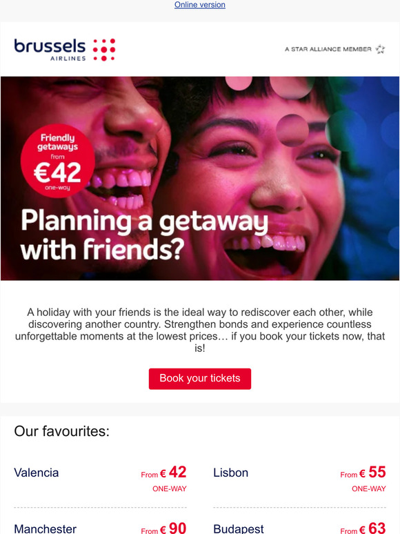 Go on holiday with your friends from €42
