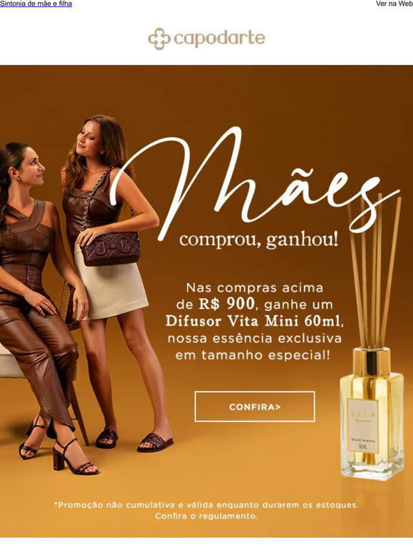 Dia das Mães Capodarte: compre e ganhe nossa essência exclusiva