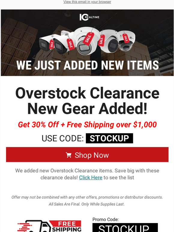 Overstock Clearance Items