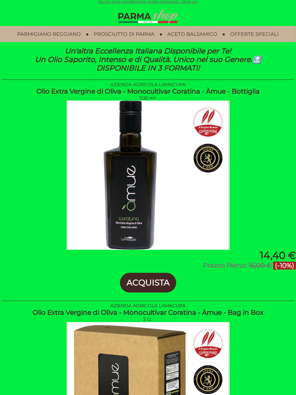 🇮🇹 🆕 Olio Coratina Àmue ORA DISPONIBILE! -10% per 48 ORE! 🚀