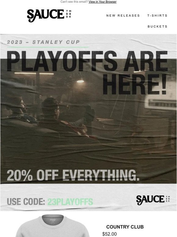 Sauce 20% off site-wide w/ promo code 23playoffs