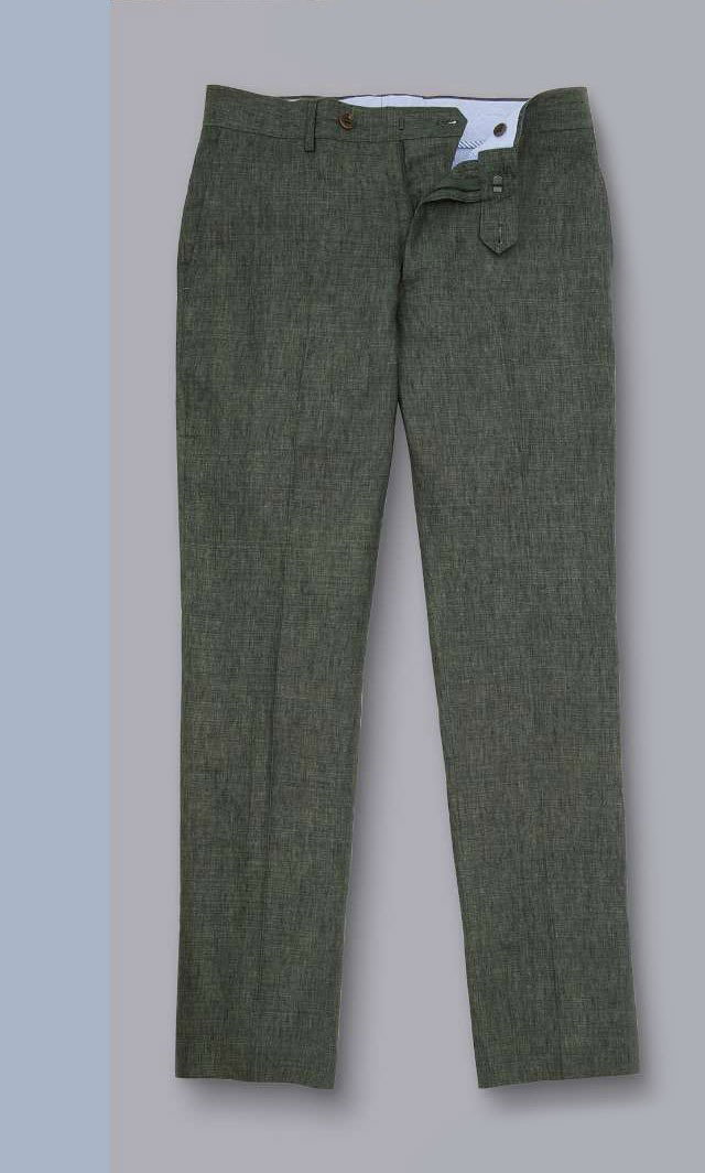 Linen Trousers - Forest Green