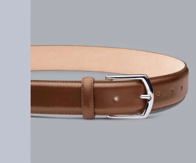 Made in England Leather Formal Belt - Tan