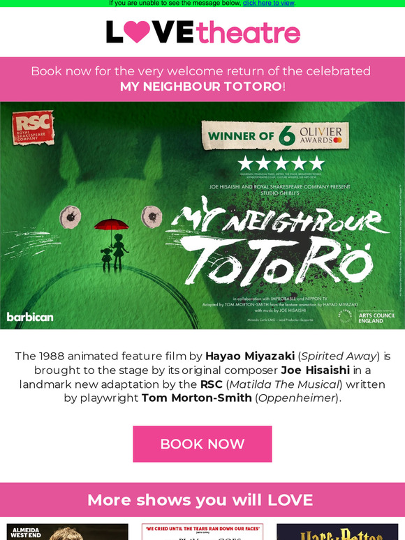 My Neighbour Totoro returns to Barbican Theatre